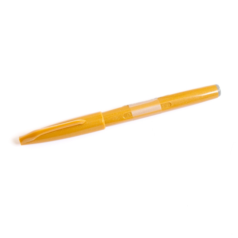 Pentel, Brush Pen, Art & School, Sign, Brush Tip, 50890, Ochre